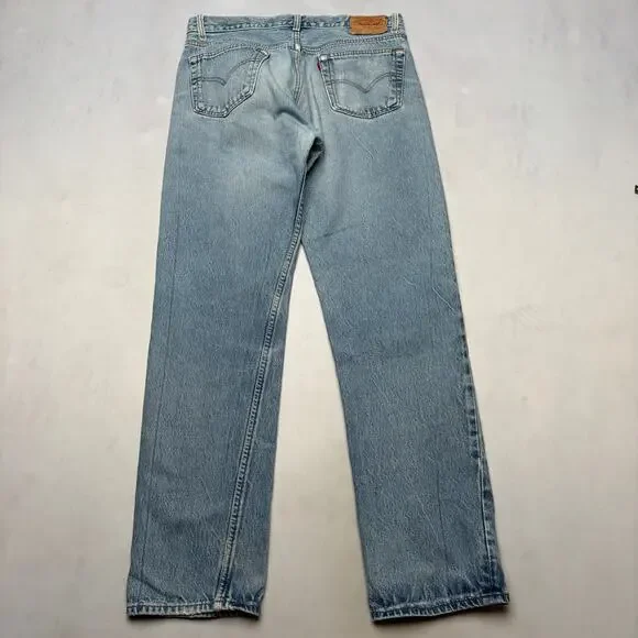 Vintage 80s Levi's 501 Distressed Straight Leg Jeans 33x32.5 Made in USA